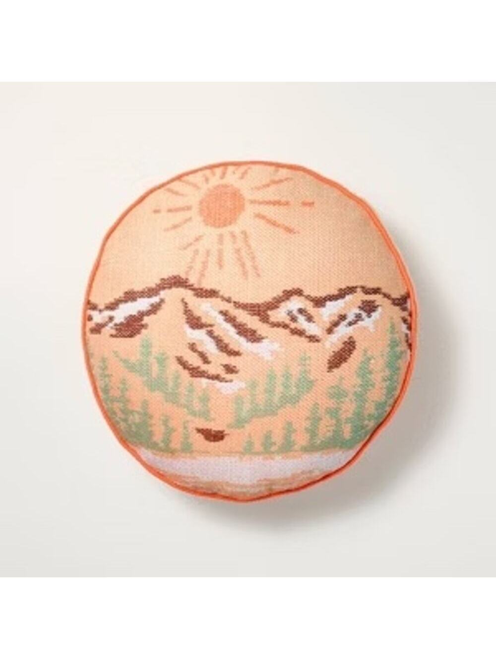 Hearth & Hand with Magnolia NWT 16" Embroidered Mountain Landscape Pillow